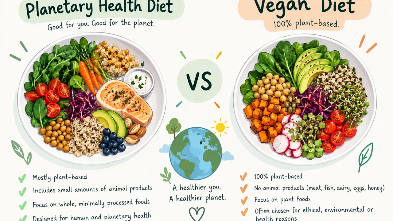Planetary Health Diet vs. Vegan Diet: Same Direction, Different Rules
