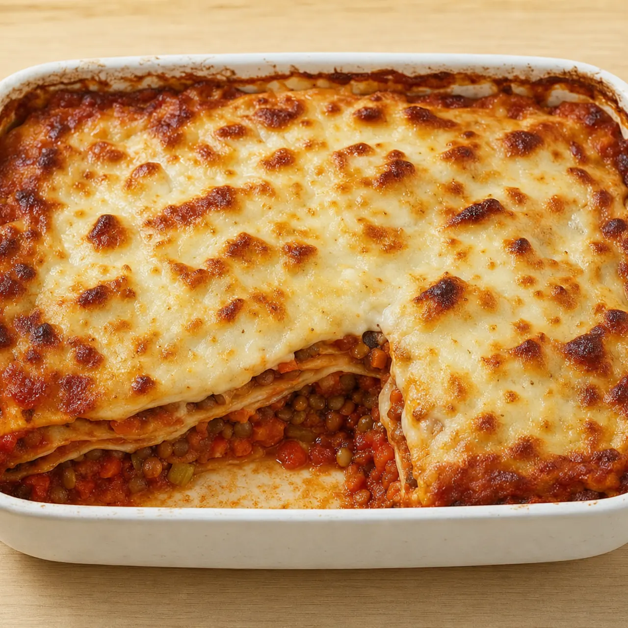 Lentil & Quorn Lasagna with Oat Béchamel