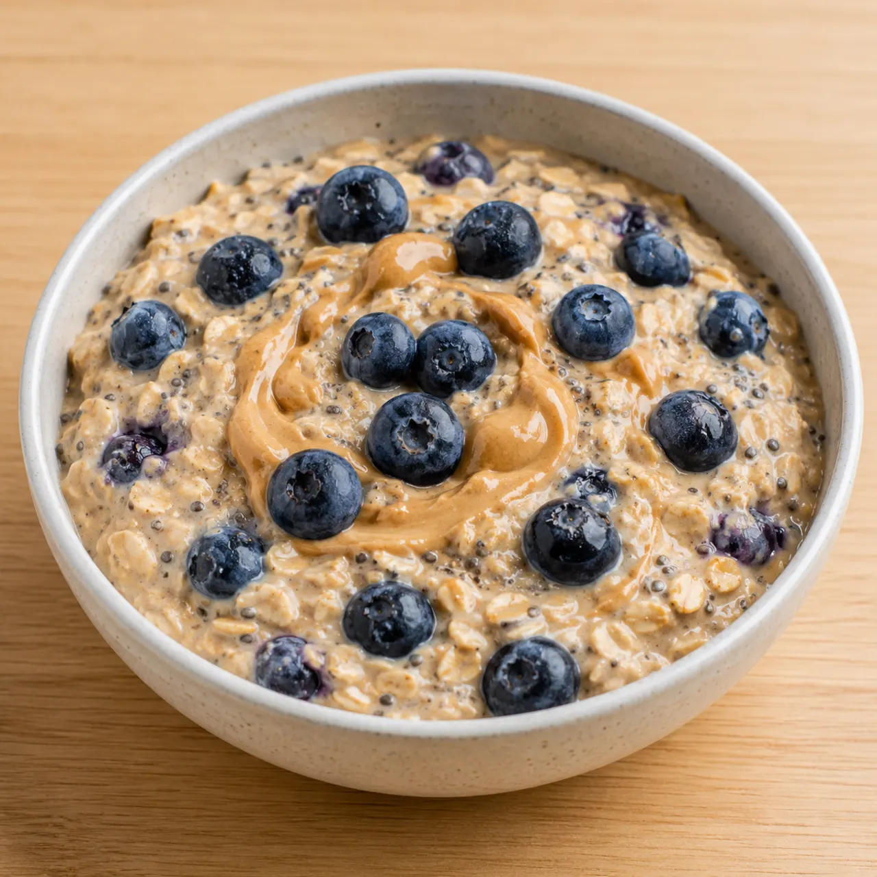 Blueberry Peanut Butter High-Protein Overnight Oats