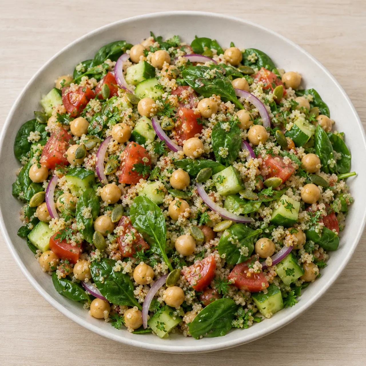 High-Protein Chickpea Quinoa Salad