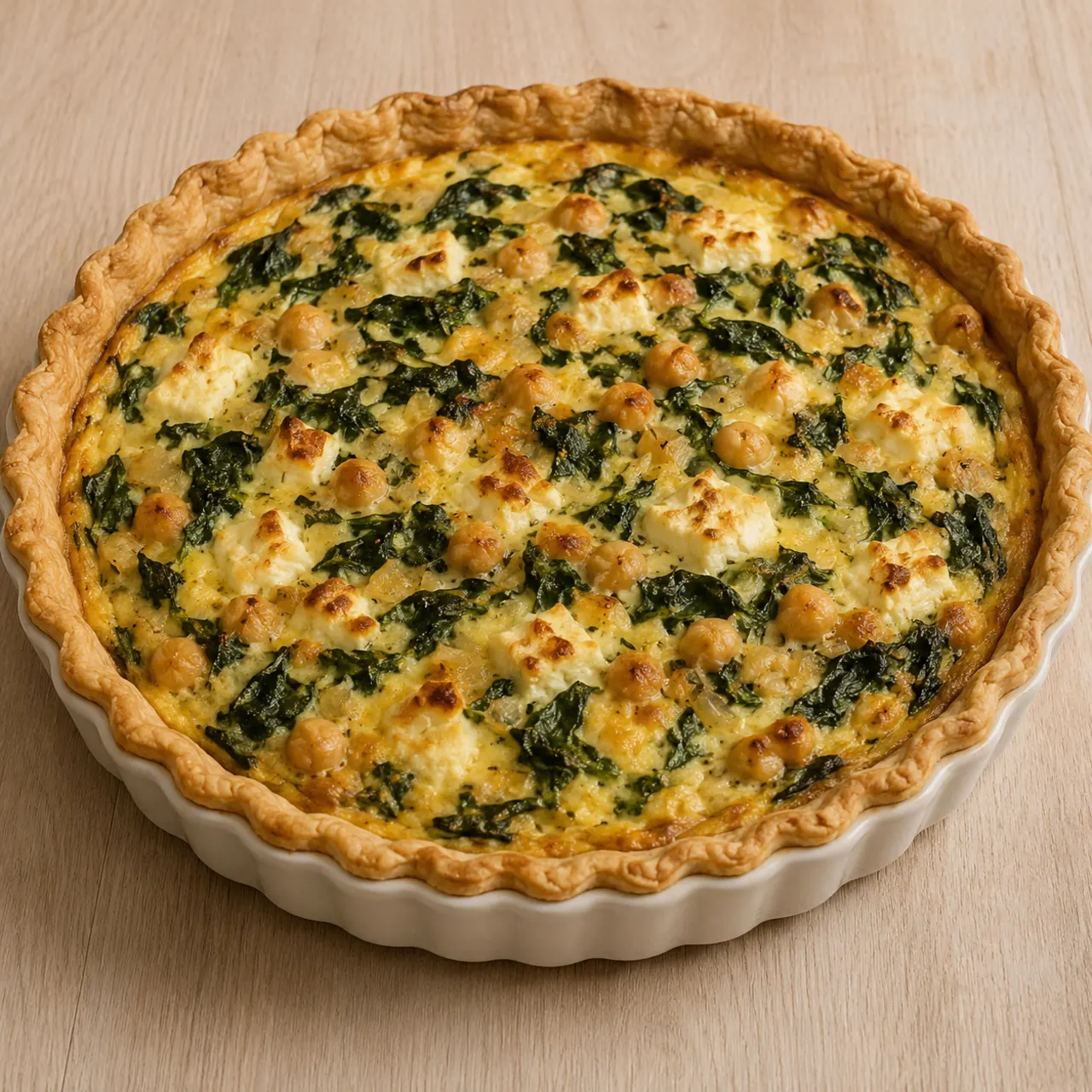 Chickpea, Spinach and Feta Quiche