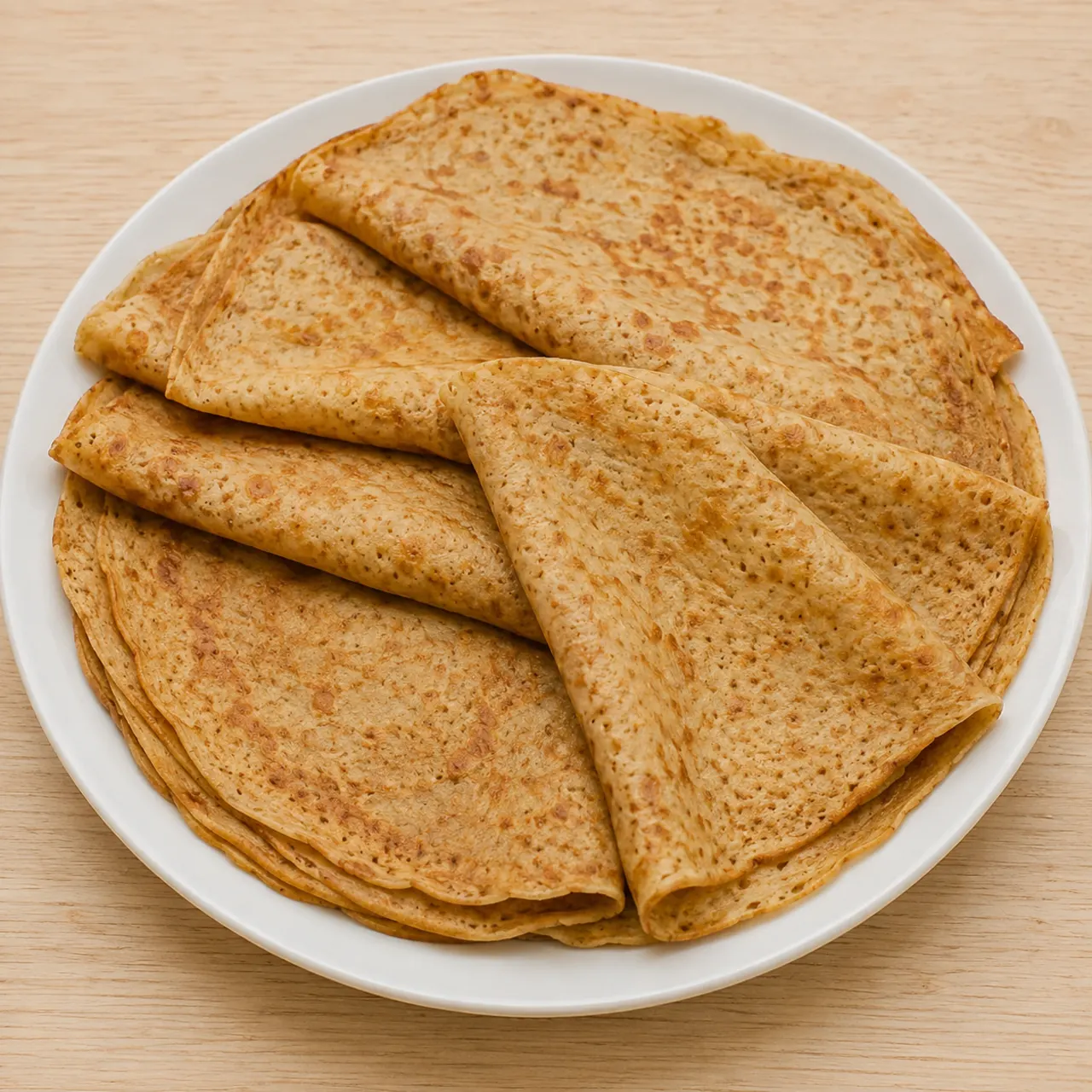 Whole Wheat Vanilla Crêpes with Sparkling Water