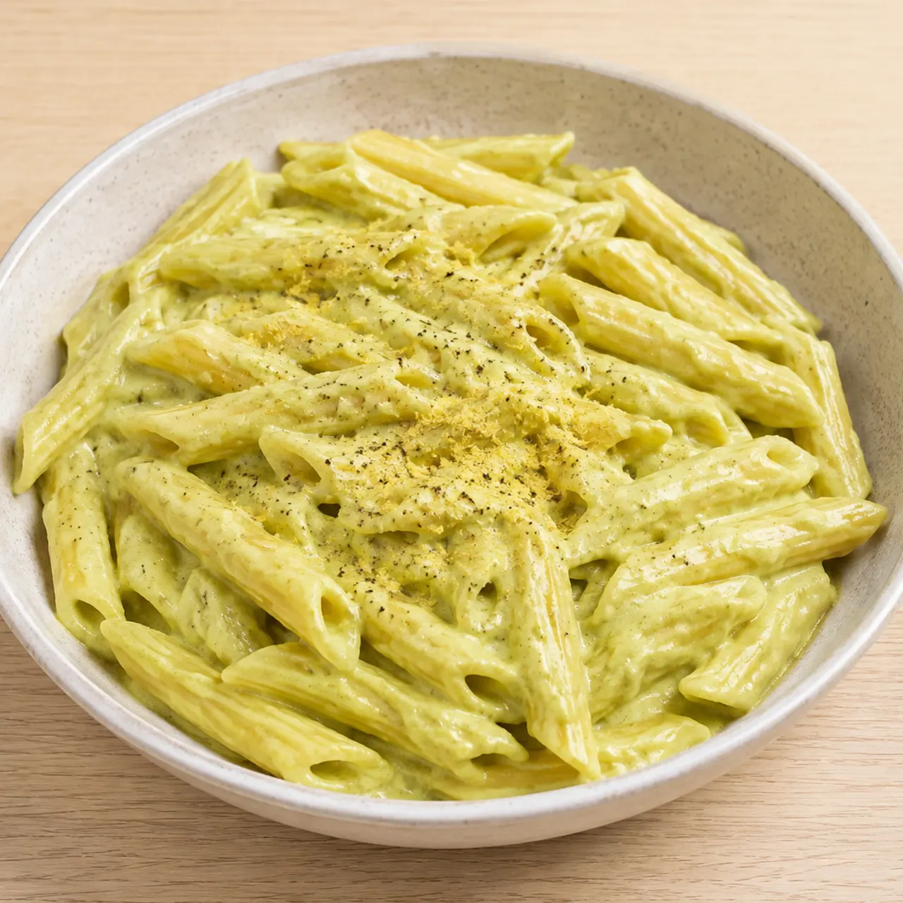 Chickpeas pasta with Silken Tofu Zucchini Sauce