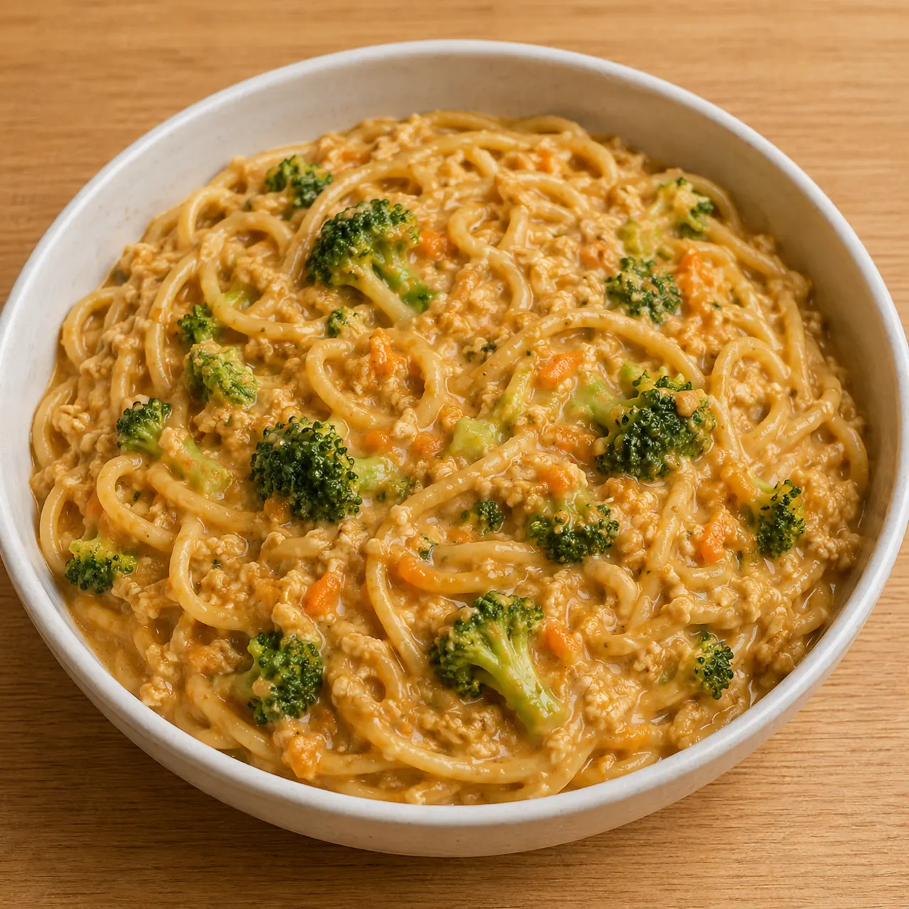 Hidden-Veg Peanut Coconut Noodles with Grated Tofu