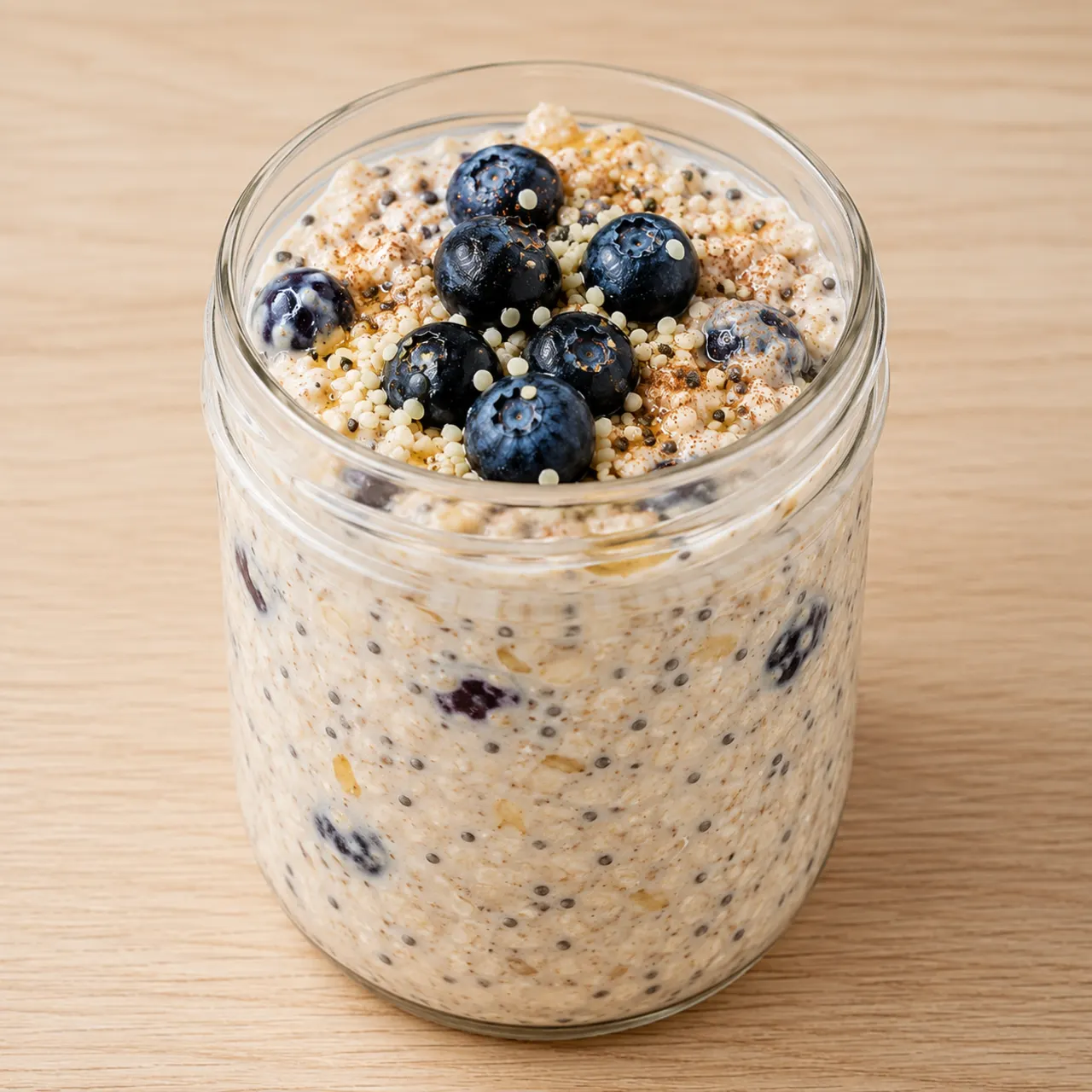 Blueberry Skyr Overnight Oats with Chia and Hemp