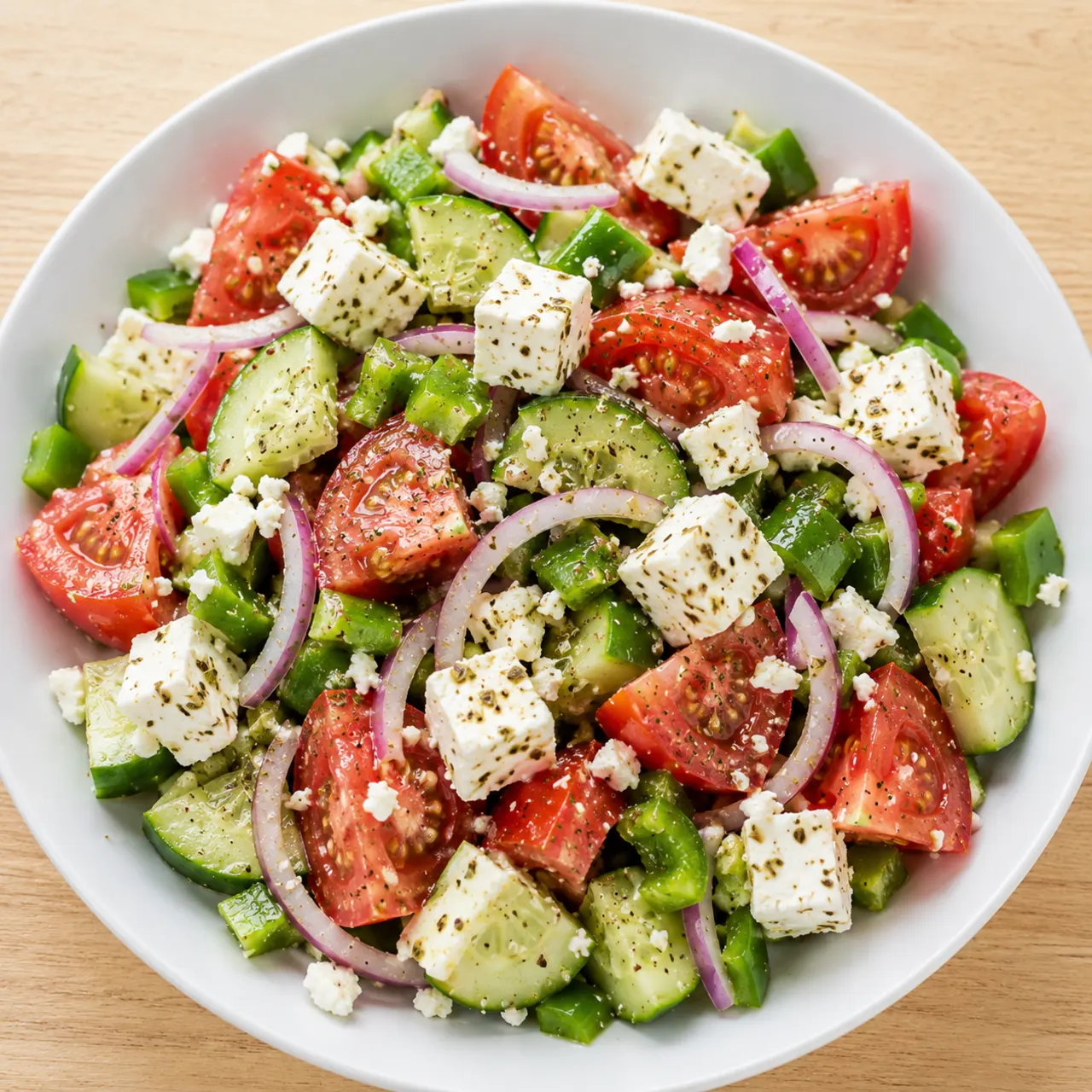 Greek Salad with Lemon-Oregano Dressing
