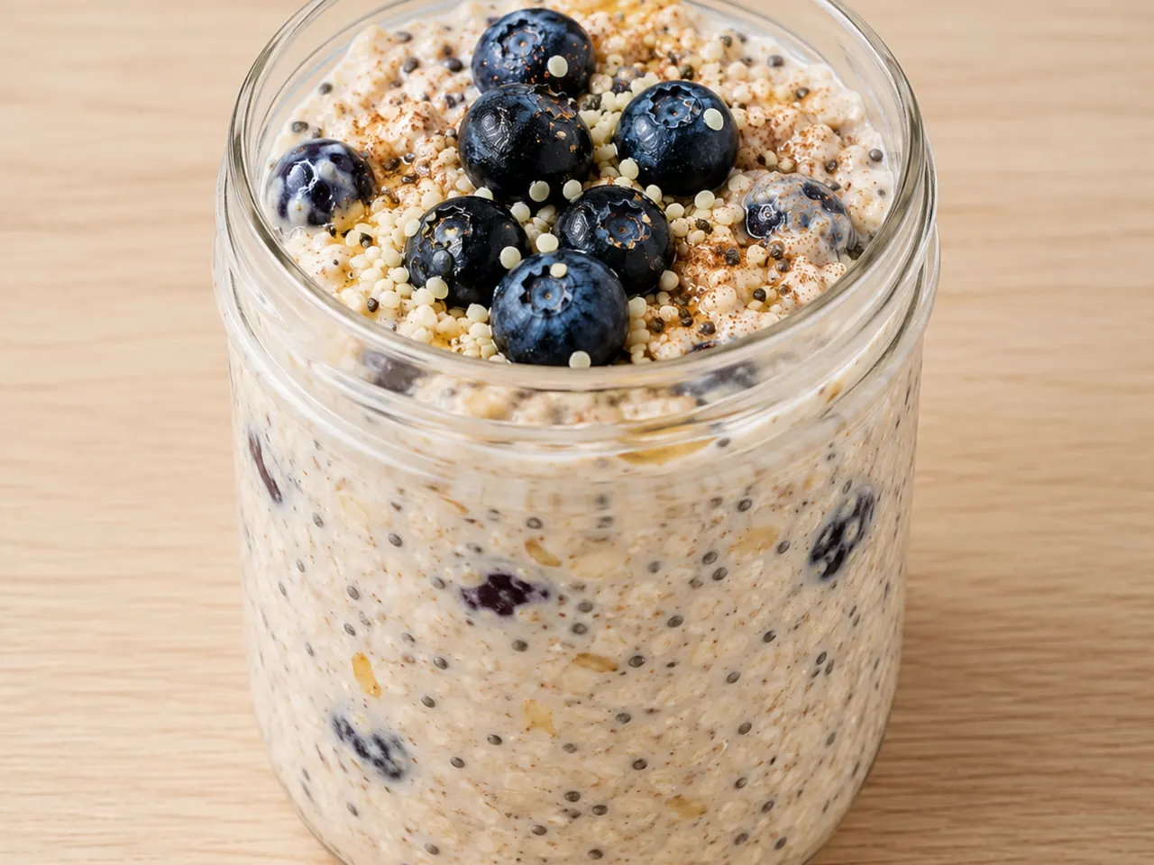 Blueberry Skyr Overnight Oats with Chia and Hemp