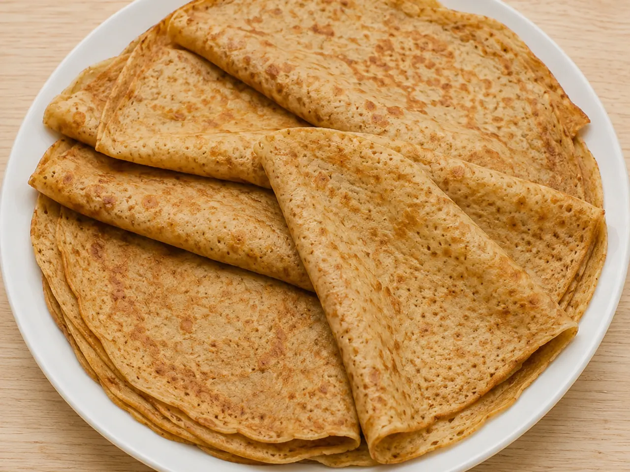 Whole Wheat Vanilla Crêpes with Sparkling Water
