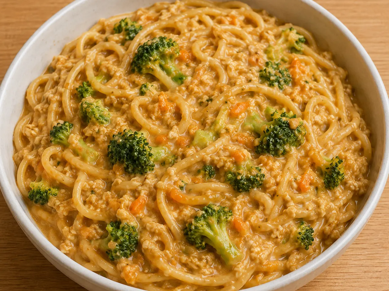 Hidden-Veg Peanut Coconut Noodles with Grated Tofu