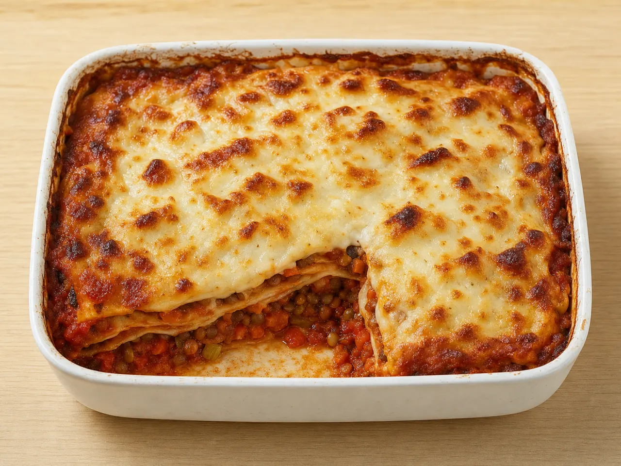 Lentil & Quorn Lasagna with Oat Béchamel