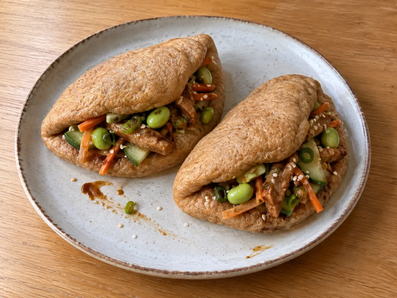 Seitan and Edamame Bao Bun with Hoisin