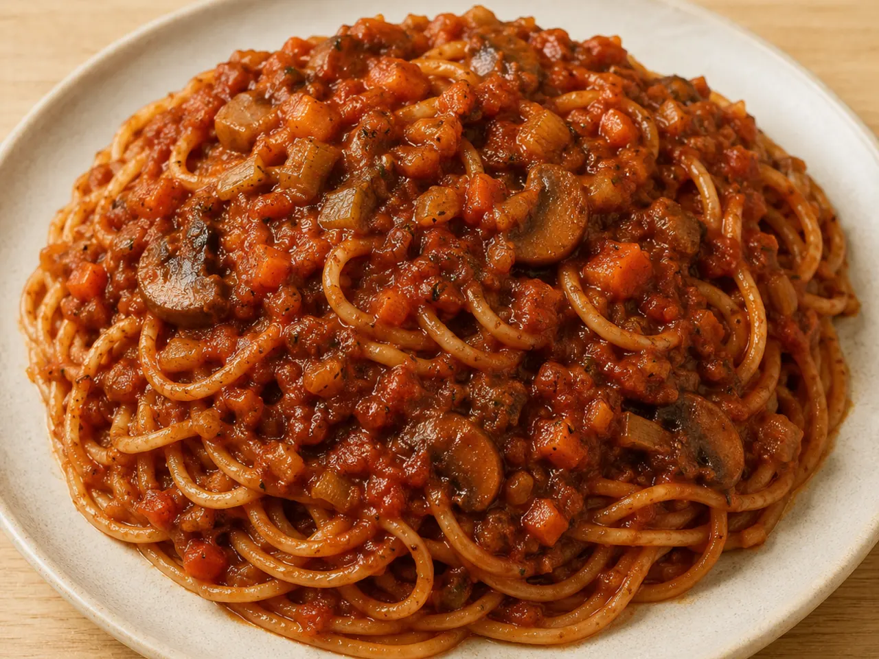 High-Protein Vegetarian Lentil Bolognese with Homemade Tomato, Carrot & Celery Sauce