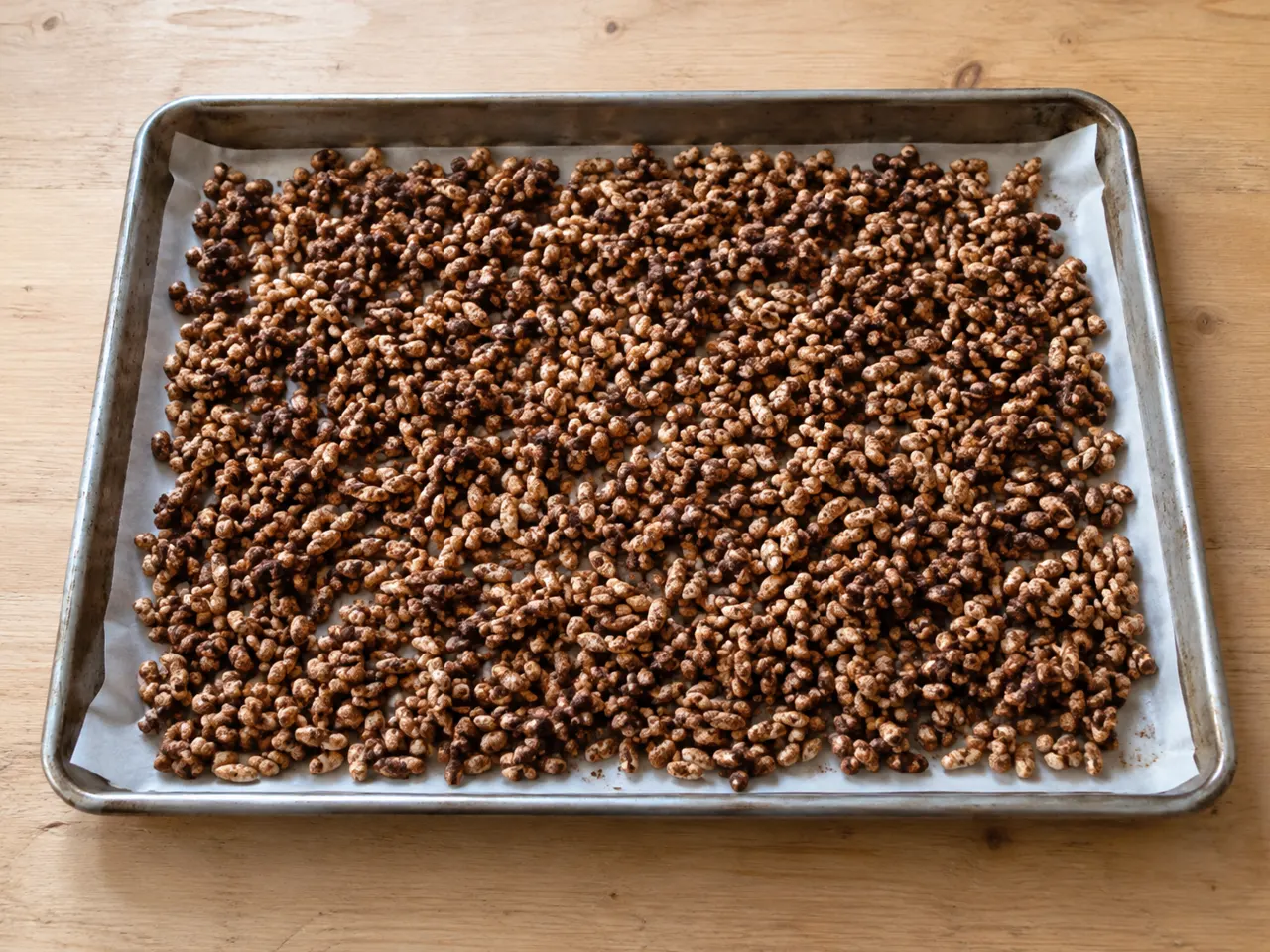 Homemade Chocolate Puffed Wheat Cereal