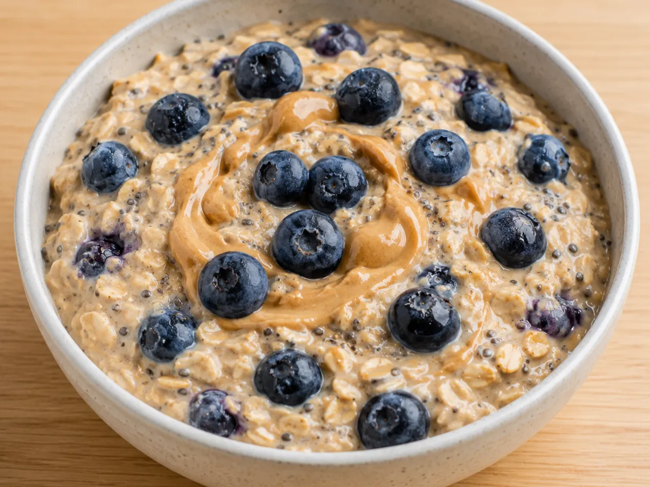 Blueberry Peanut Butter High-Protein Overnight Oats