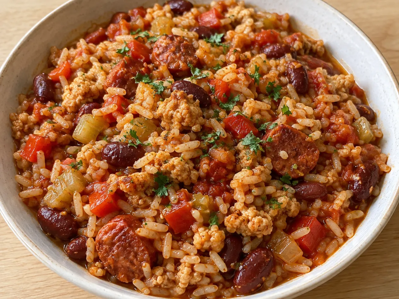 Chicken and Red Bean Jambalaya with Chorizo