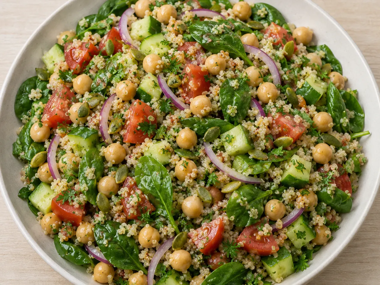 High-Protein Chickpea Quinoa Salad