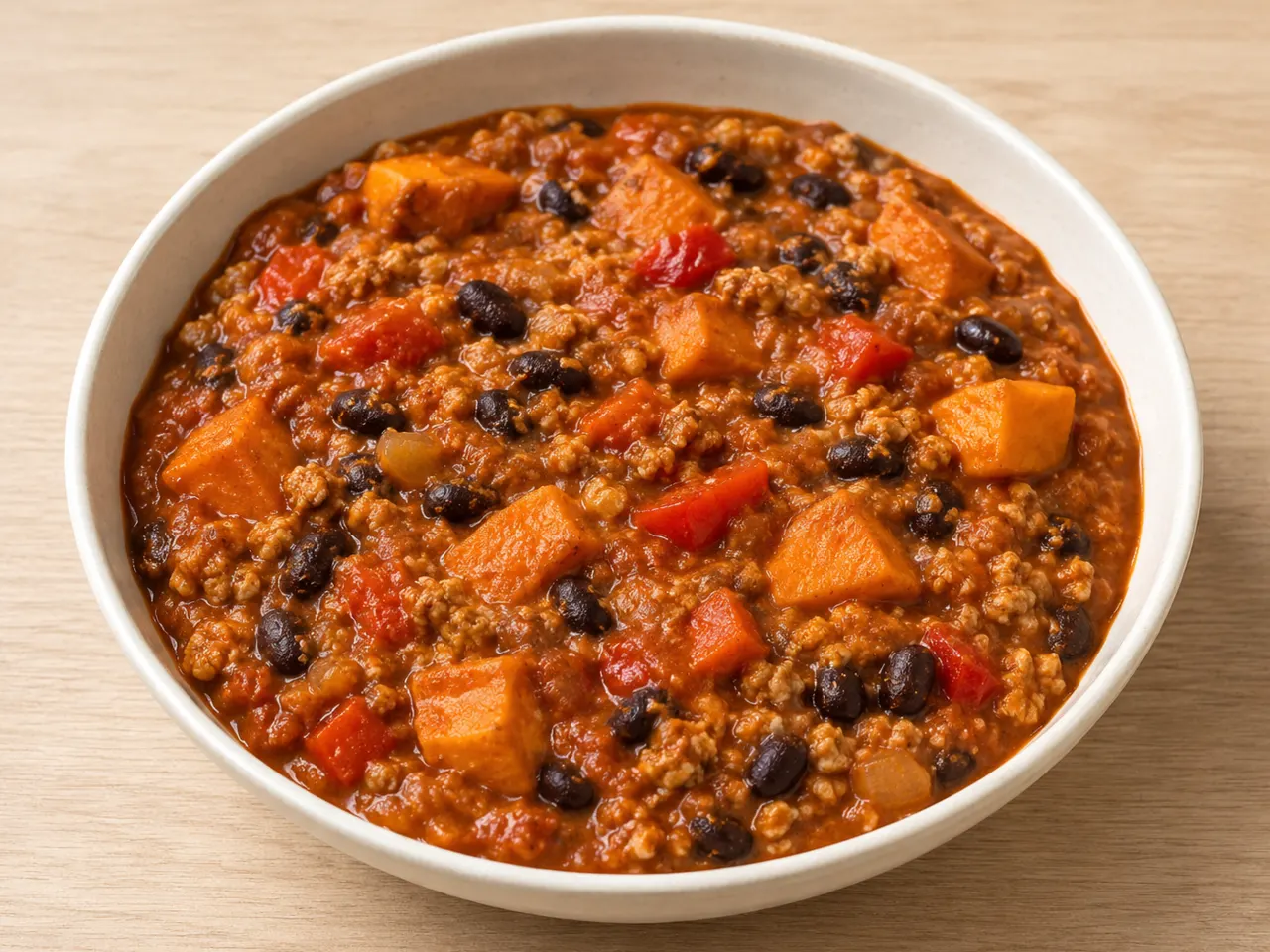 Sweet Potato, Silken Tofu and Quorn Chili Sin Carne