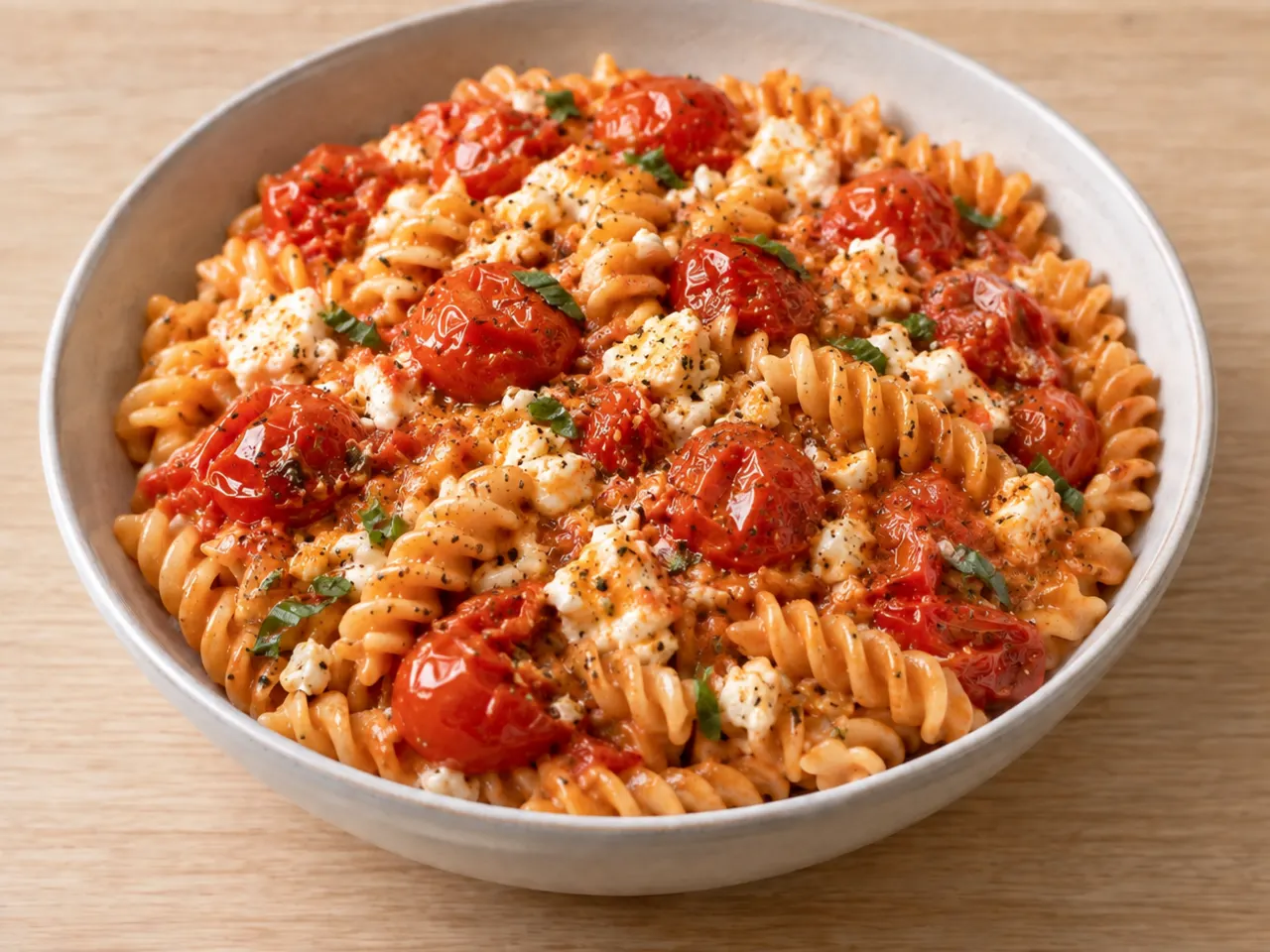 Roasted Tomato and Feta Lentil Pasta