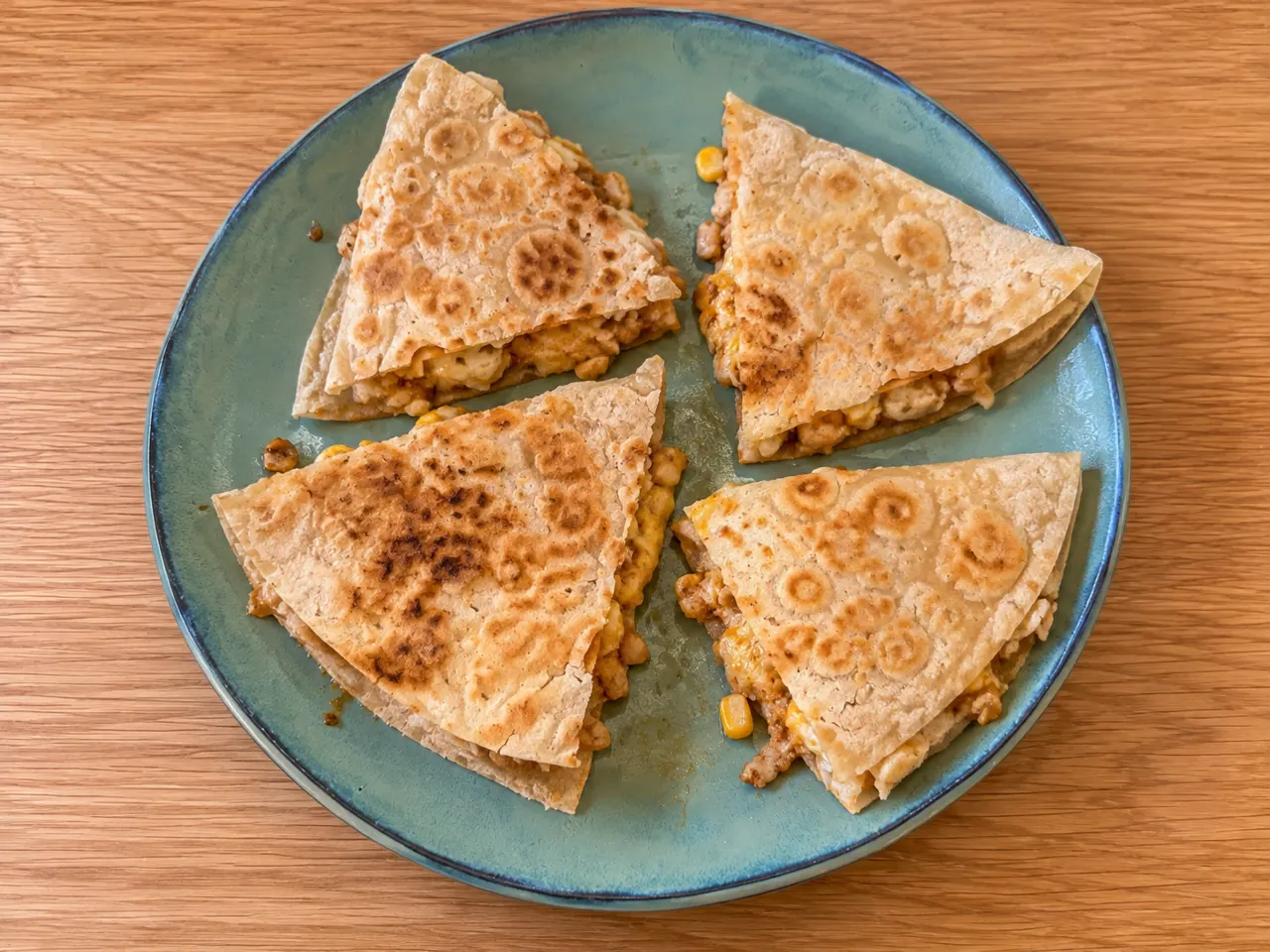 Grated Tofu, White Bean and Emmental Quesadillas