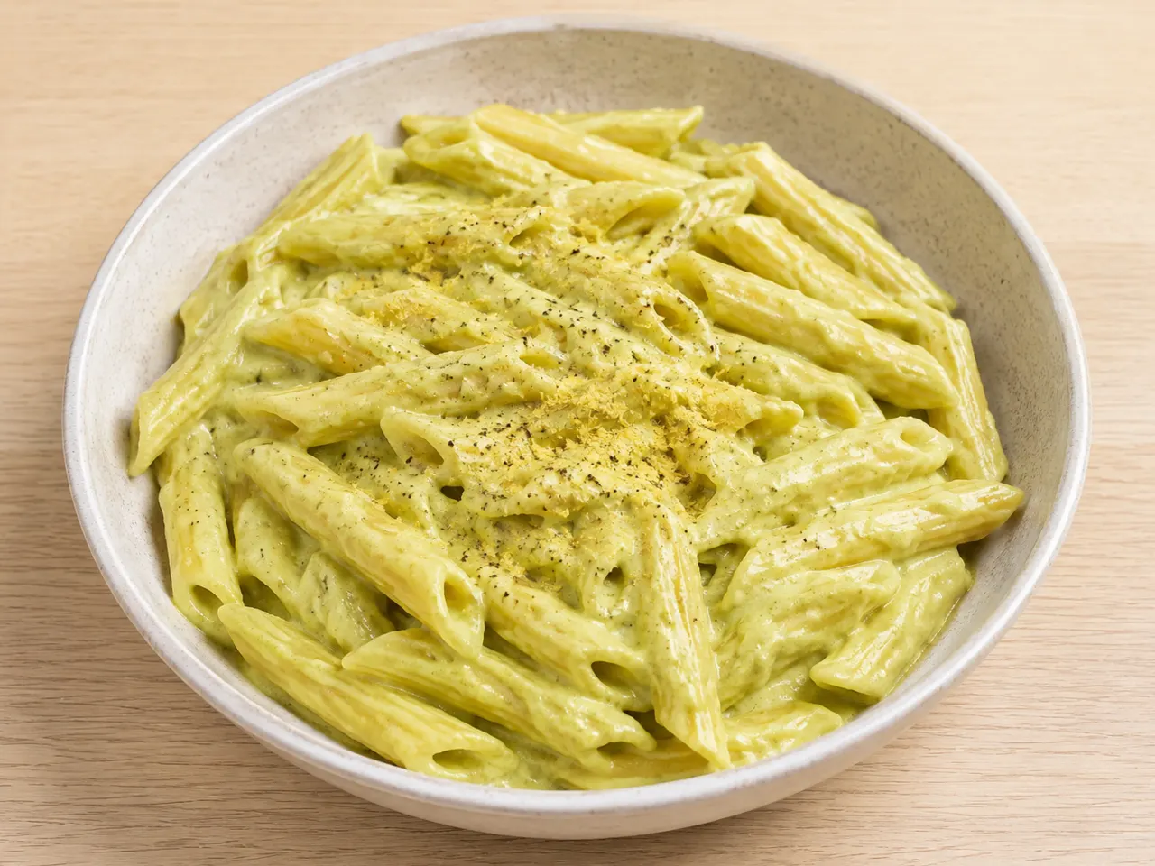 Chickpeas pasta with Silken Tofu Zucchini Sauce