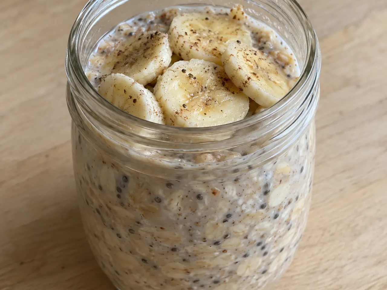 Banana Almond Butter Skyr Overnight Oats
