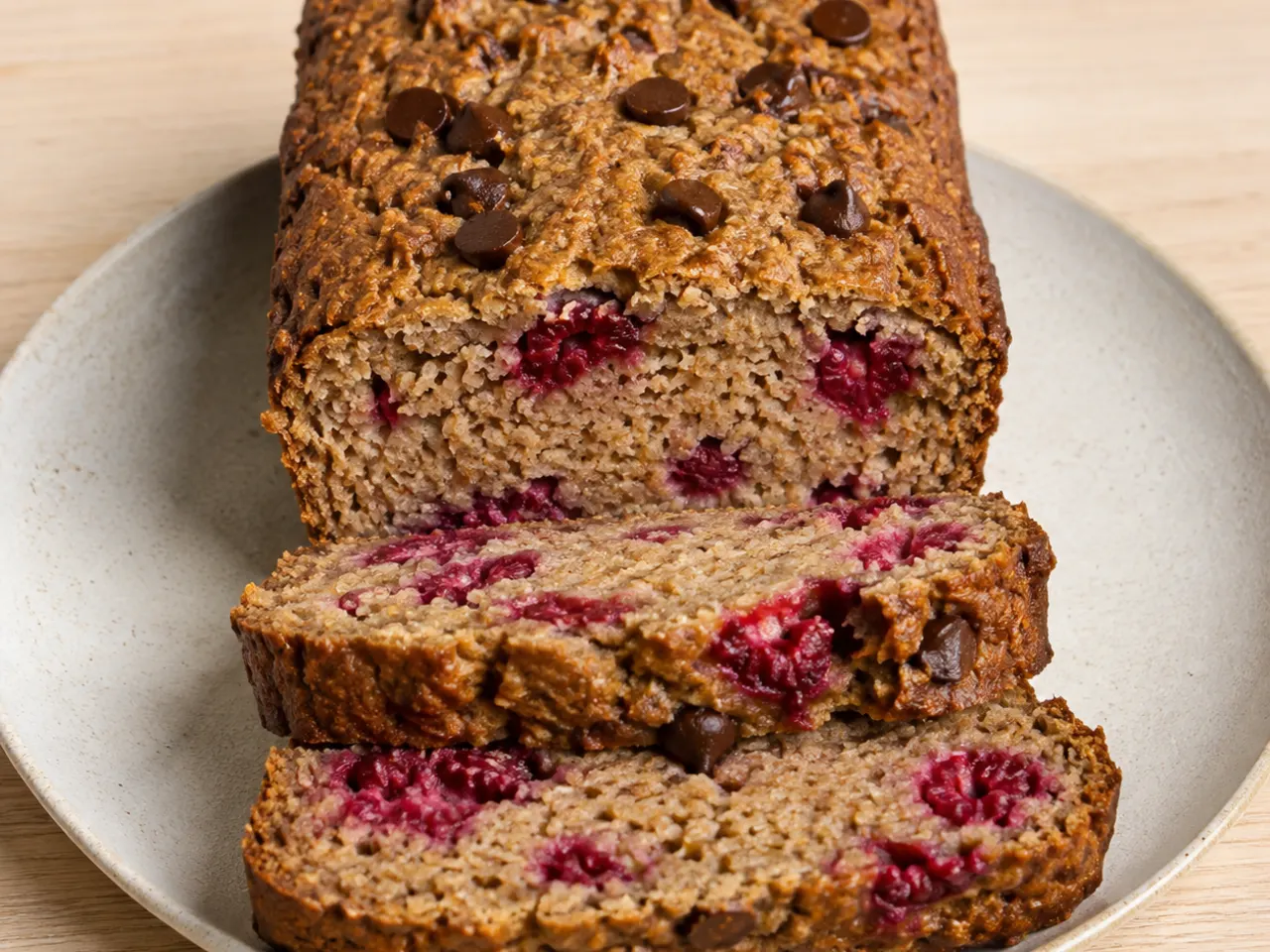 Raspberry, Dark Chocolate and Peanut Breakfast Loaf