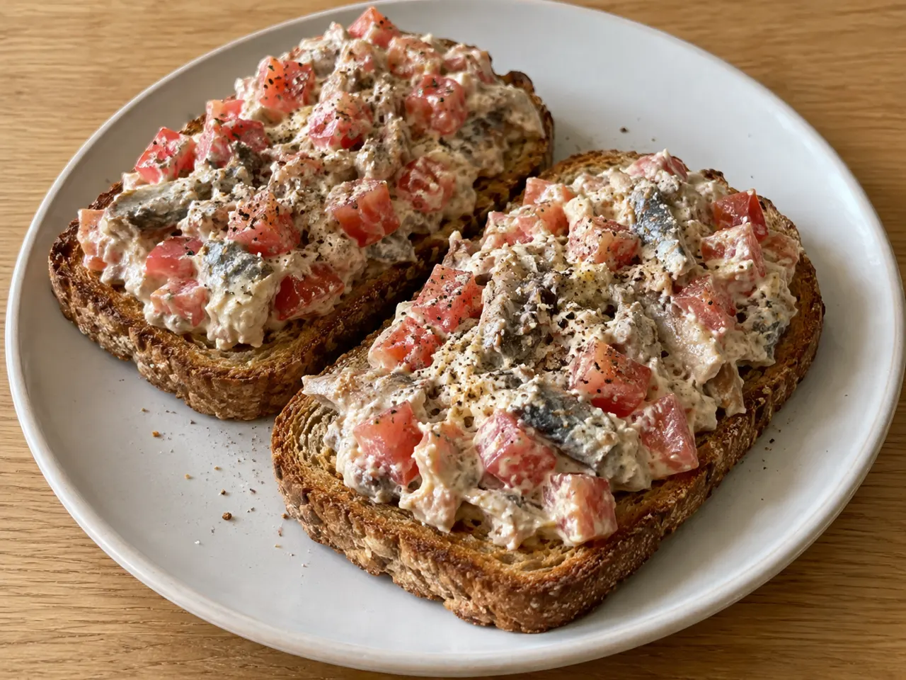 Sardine Salad Toast with Tomato and Skyr