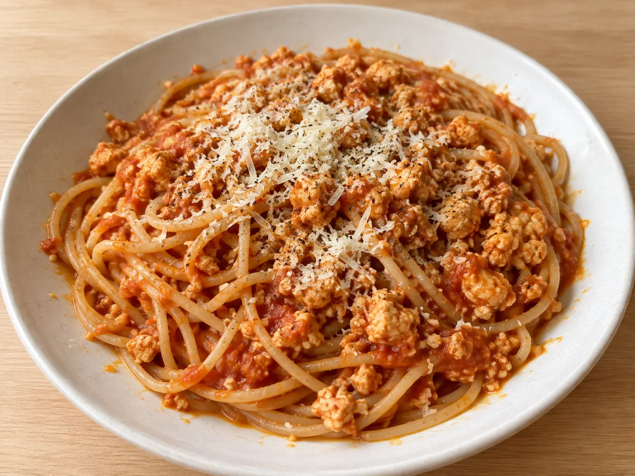 Whole Wheat Spaghetti with Grated Tofu