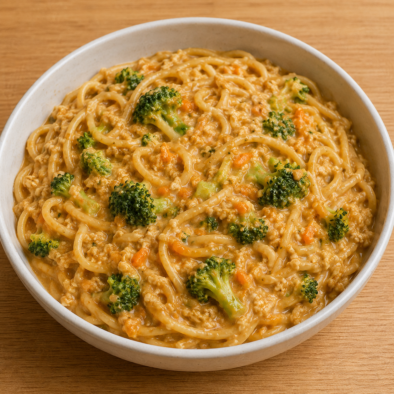 Hidden-Veg Peanut Coconut Noodles with Grated Tofu