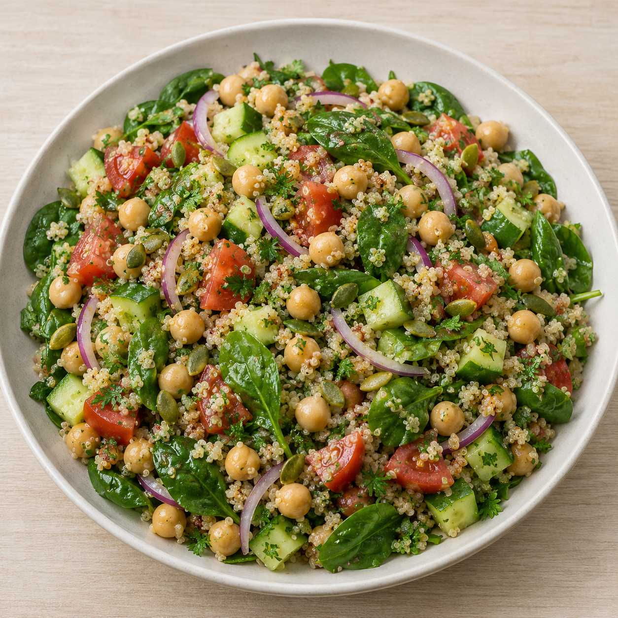 High-Protein Chickpea Quinoa Salad