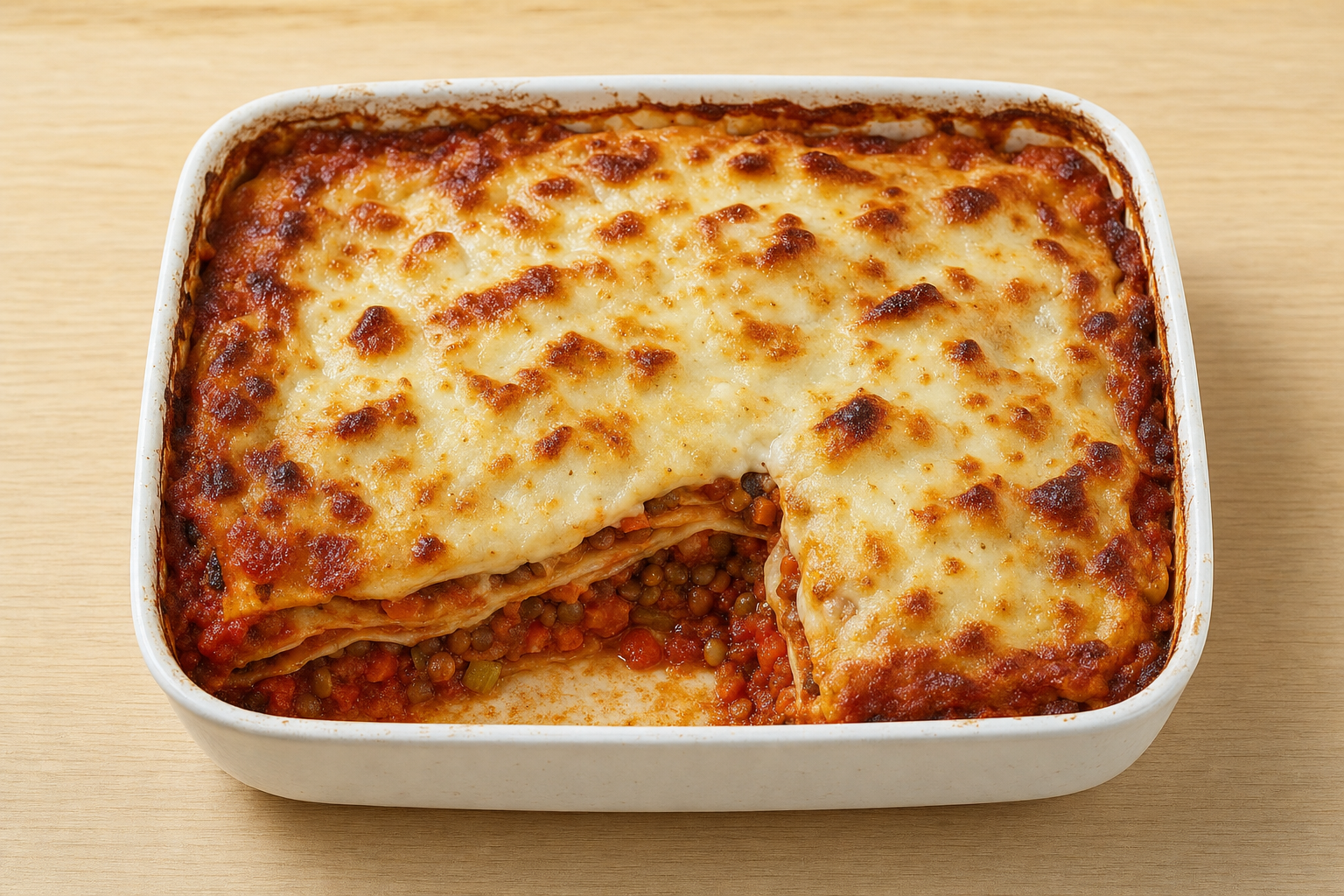 Lentil & Quorn Lasagna with Oat Béchamel