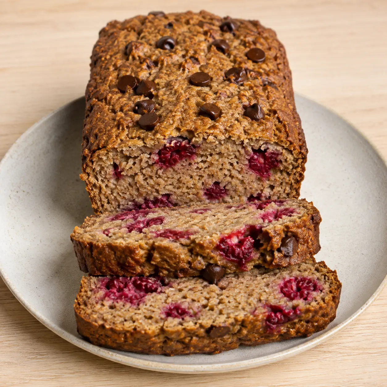 Raspberry, Dark Chocolate and Peanut Breakfast Loaf