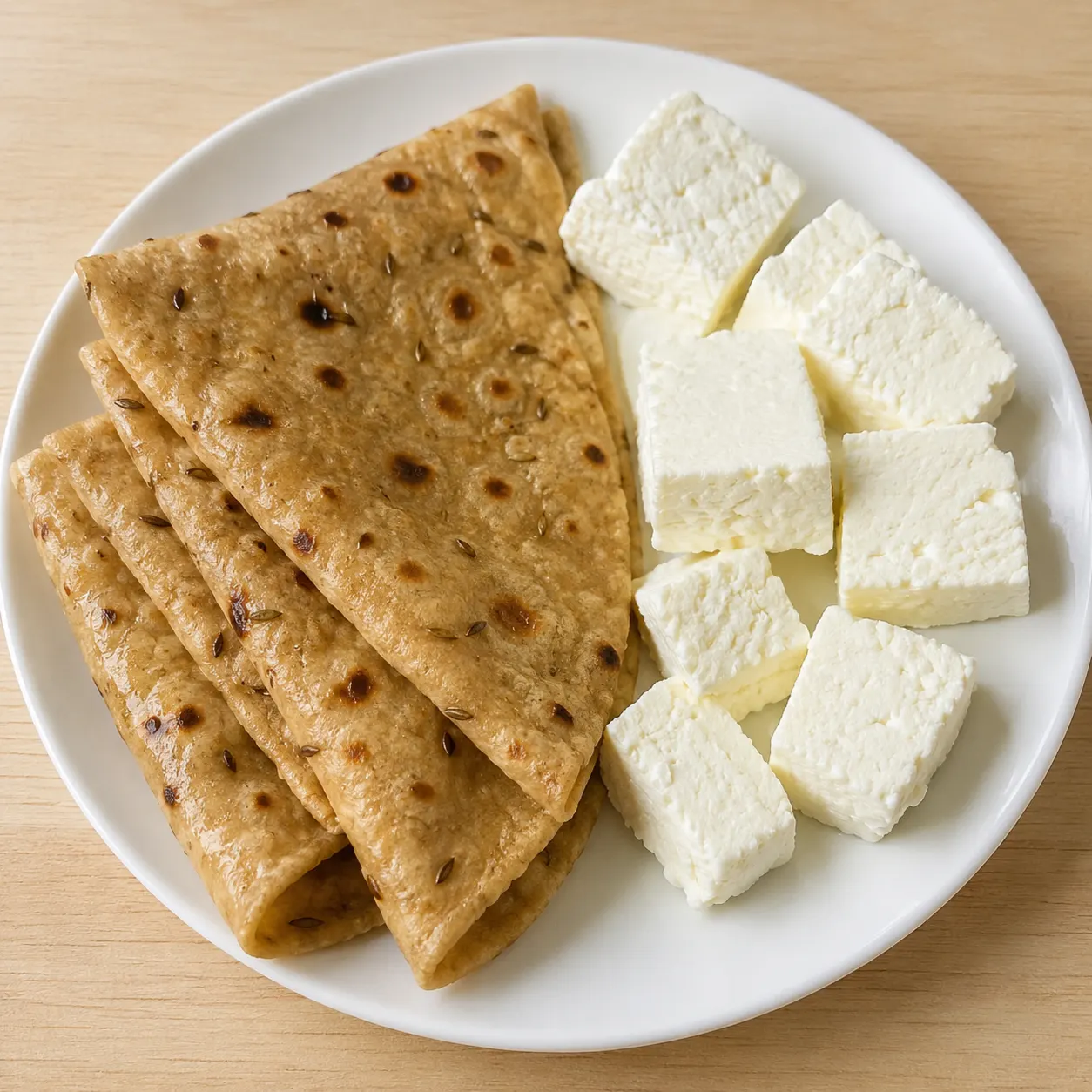 Homemade Paneer with Whey Whole-Wheat Rotis