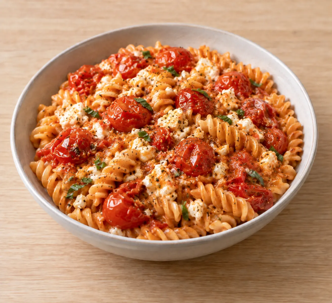 Roasted Tomato and Feta Lentil Pasta