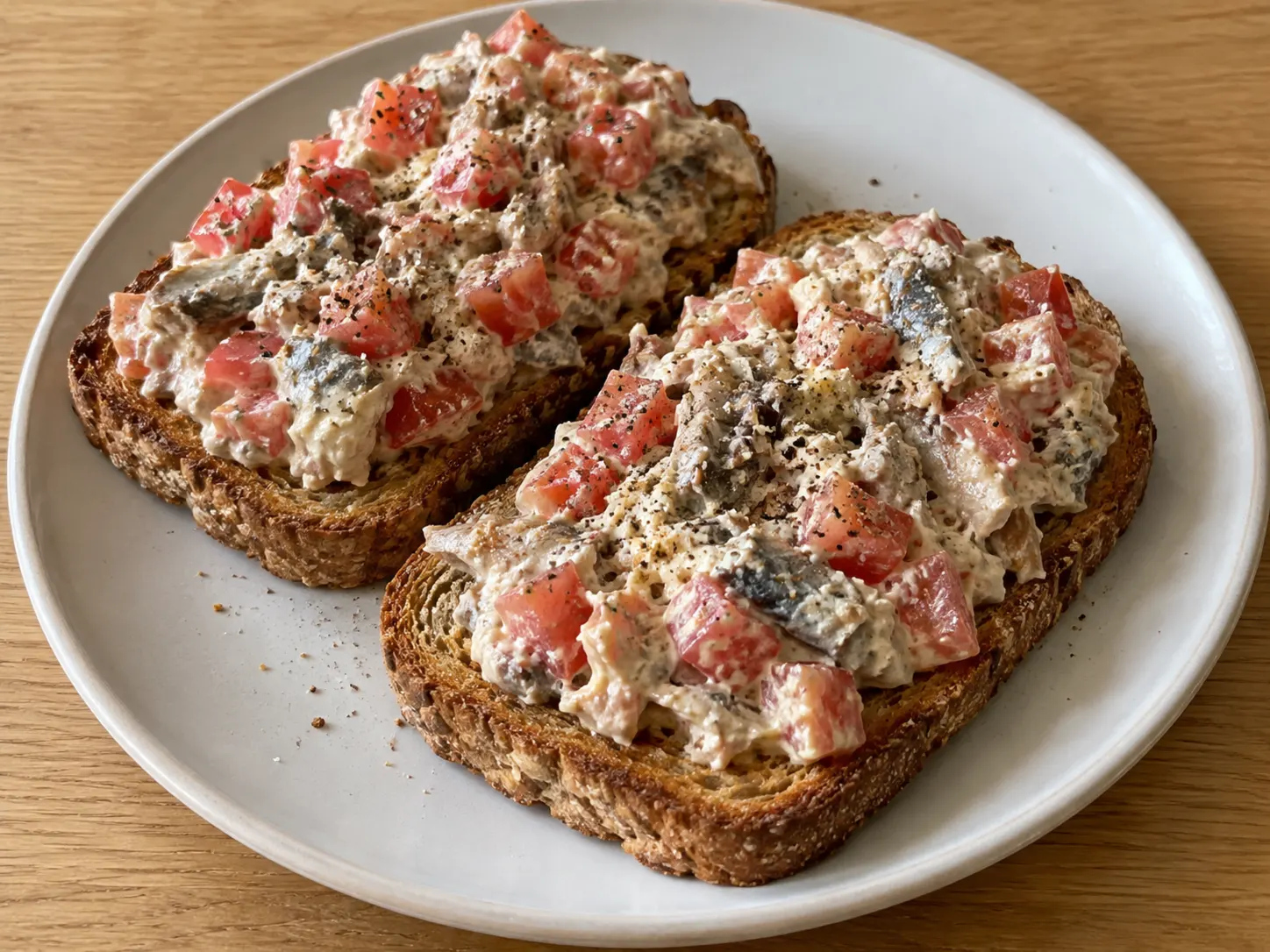Sardine Salad Toast with Tomato and Skyr