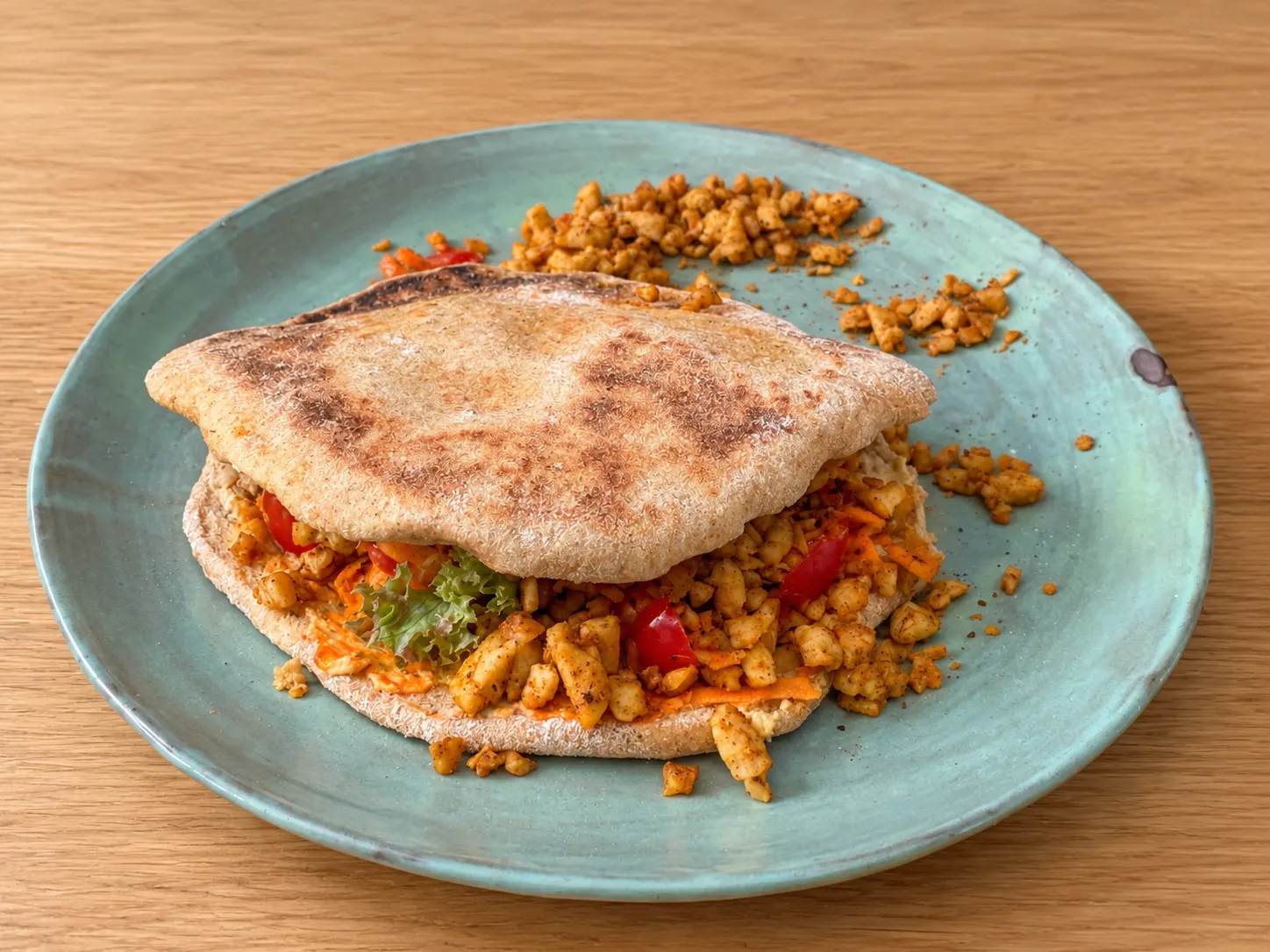 Tex-Mex Tempeh Pitas with Hummus