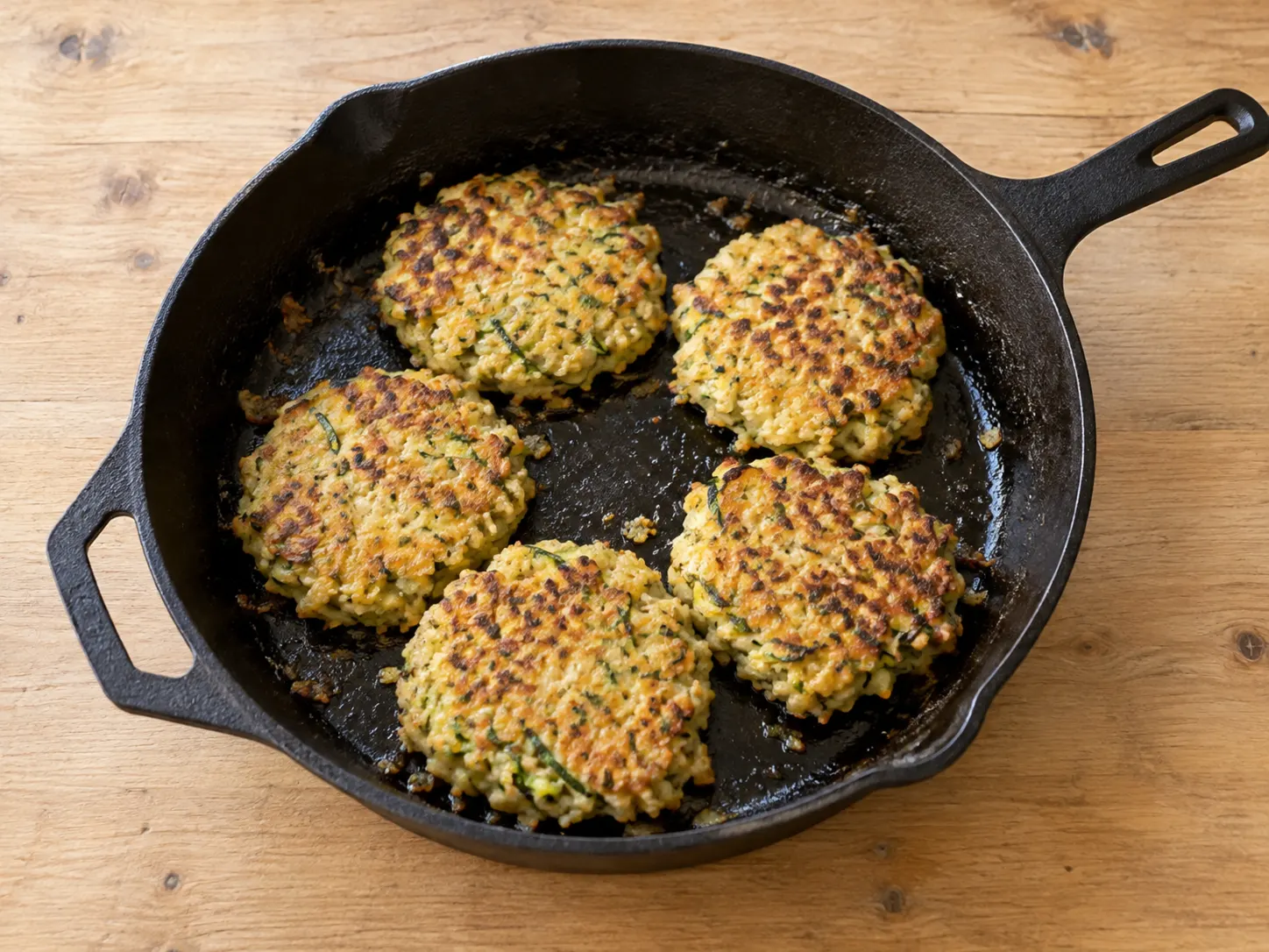 Zucchini Couscous Fritters with Emmental and Lupin Flour