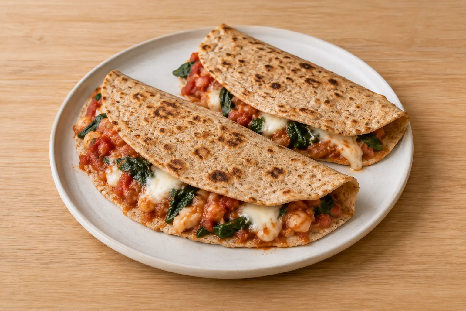 Whole Spelt Piadina with Mozzarella and White Beans