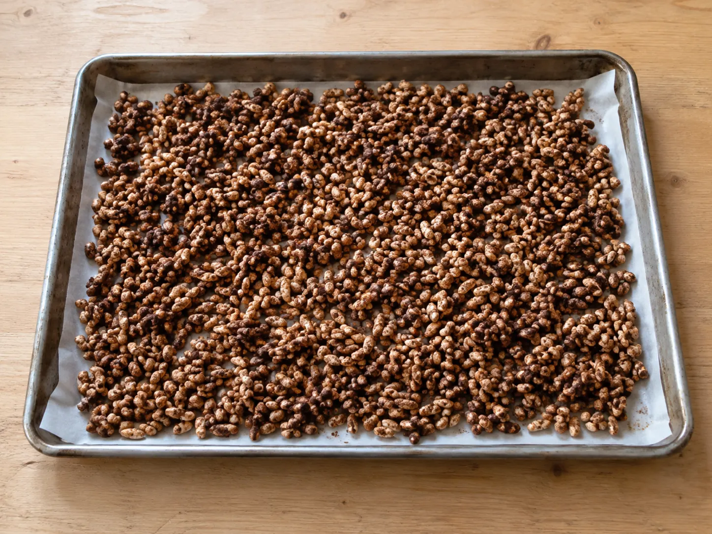 Homemade Chocolate Puffed Wheat Cereal