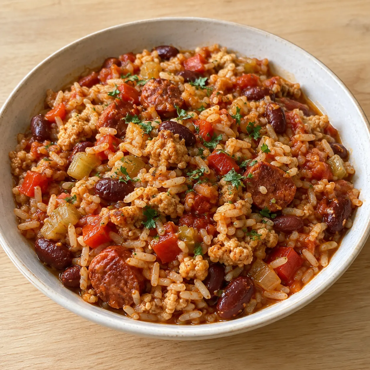 Chicken and Red Bean Jambalaya with Chorizo